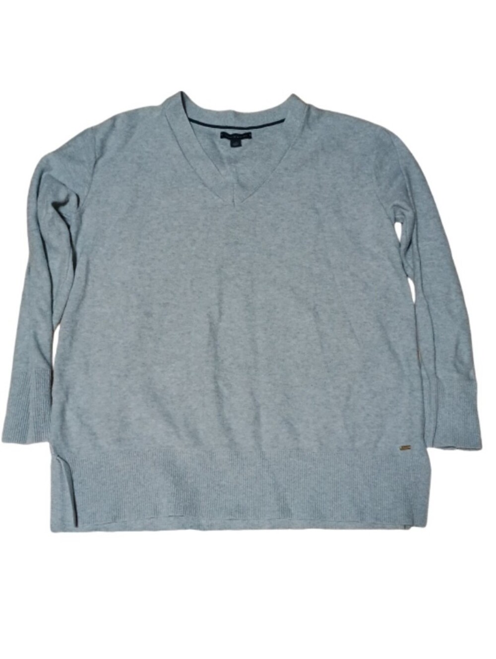 Tommy Hilfiger Light Gray V-Neck Sweater